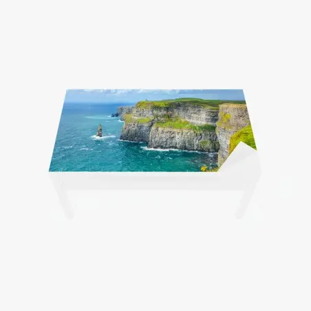 Table & desk veneer dramatic coastal cliffs and ocean view • Wallissimo®