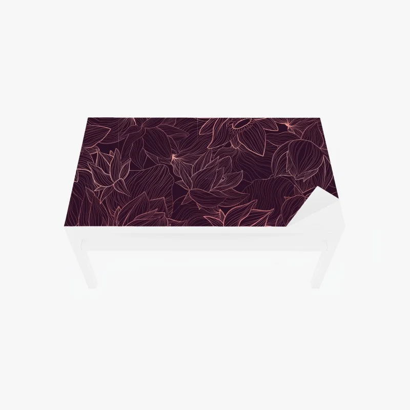 Table & desk veneer elegant pink line floral pattern