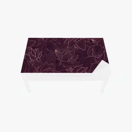Table & desk veneer elegant pink line floral pattern • Wallissimo®