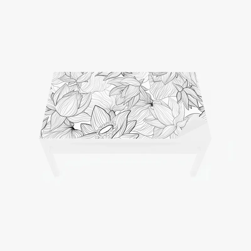 Table & desk veneer black and white geometric optical pattern • Wallissimo®