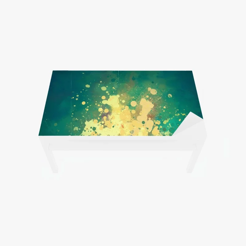 Table & desk veneer turquoise burst watercolor abstract