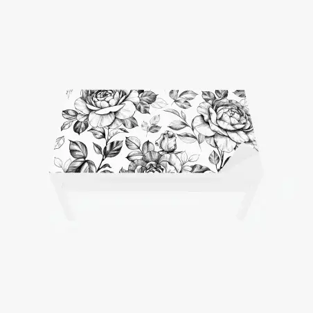 Table & desk veneer hand-drawn rose floral pattern • Wallissimo®
