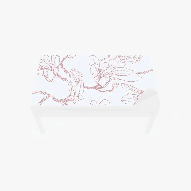 Table & desk veneer delicate magnolia floral pattern in soft pink