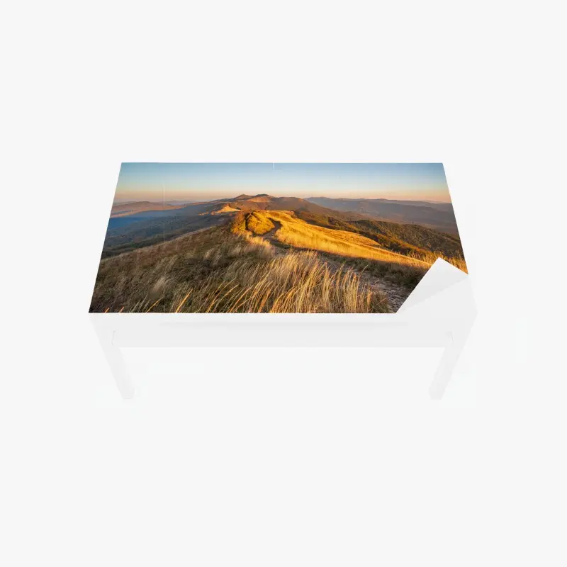 Table & desk veneer golden mountain ridge at sunset