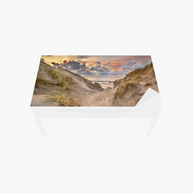 Table & desk veneer sunset over Zeeland dunes