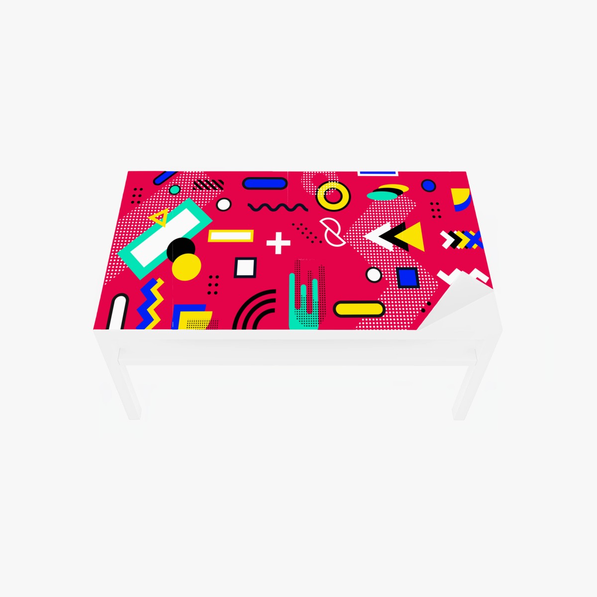 Table & desk veneer vibrant geometric pop pattern • Wallissimo®