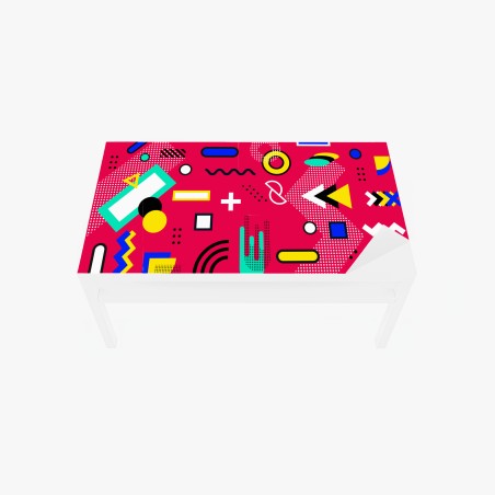 Table & desk veneer vibrant geometric pop pattern • Wallissimo®
