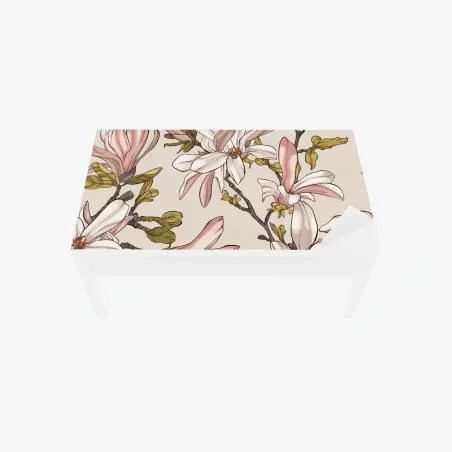 Table & desk veneer blush magnolia botanical pattern • Wallissimo®
