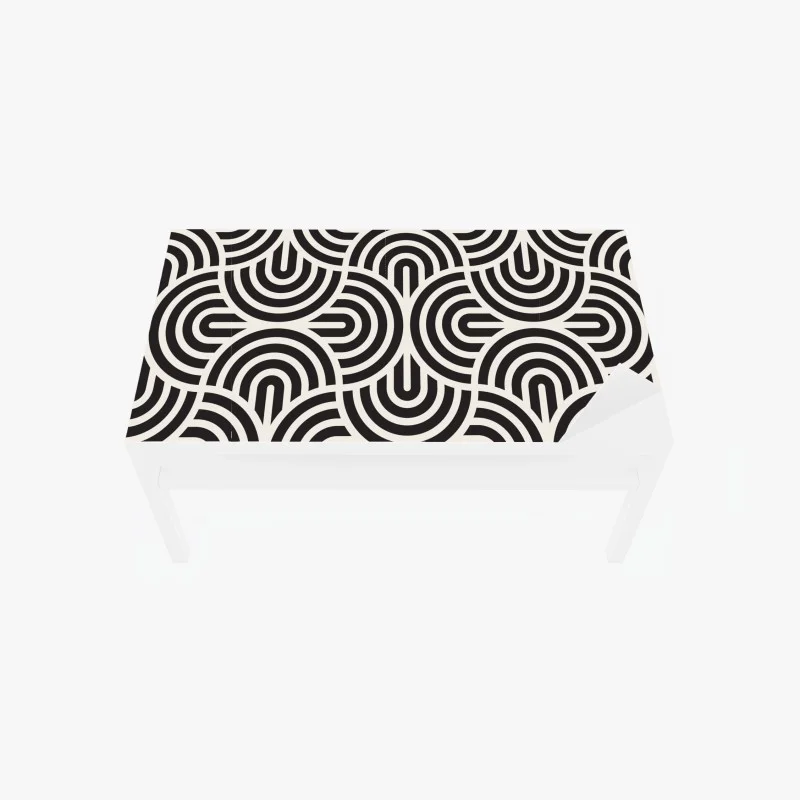Table & desk veneer black and white geometric pattern