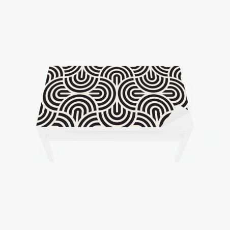 Table & desk veneer black and white geometric pattern • Wallissimo®