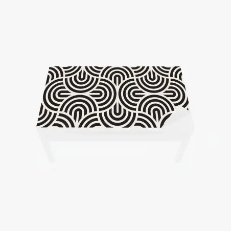 Table & desk veneer black and white geometric pattern • Wallissimo®