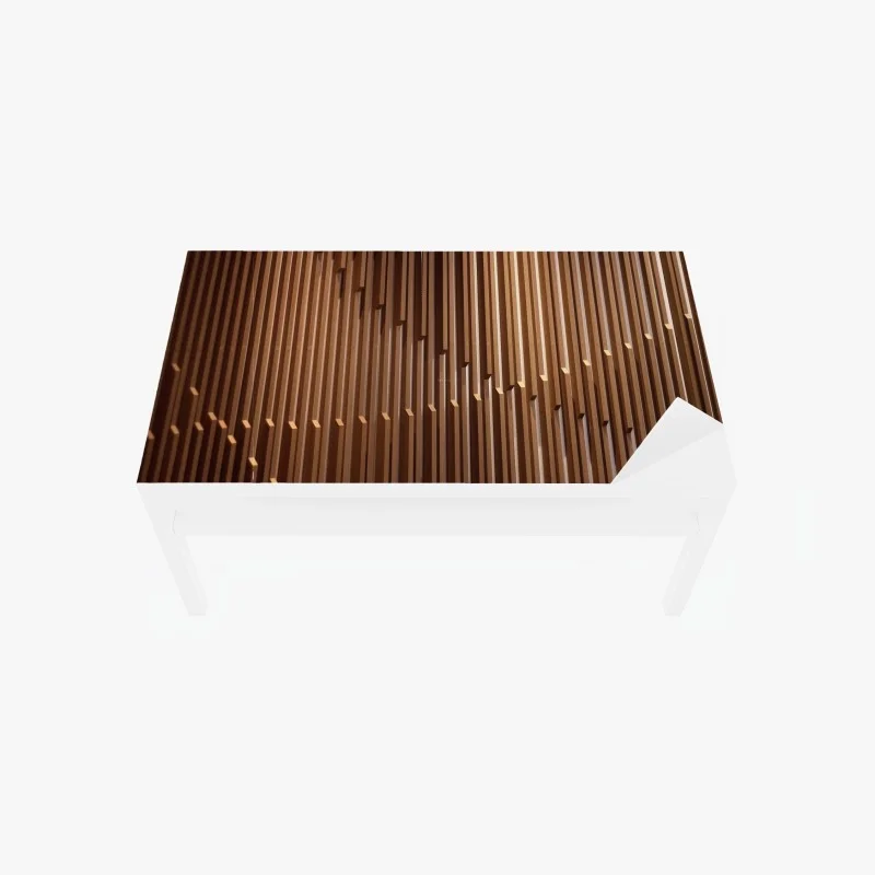 Table & desk veneer warm wooden slat wall pattern