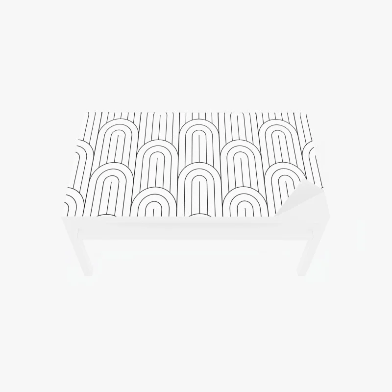 Table & desk veneer monochrome retro arch pattern