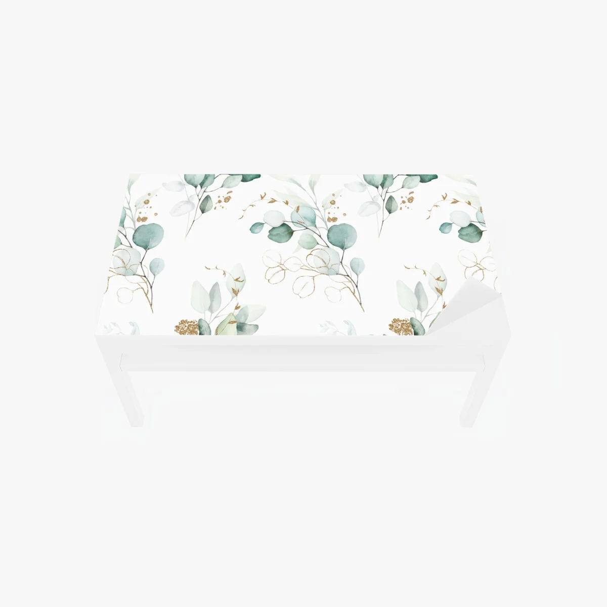 Table & desk veneer green eucalyptus watercolor botanical pattern ⁕ Wallissimo® Table & desk veneer green eucalyptus watercolor botanical pattern ⁕ Wallissimo®