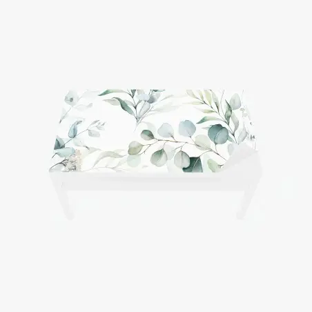 Table & desk veneer watercolor eucalyptus leaves pattern • Wallissimo®