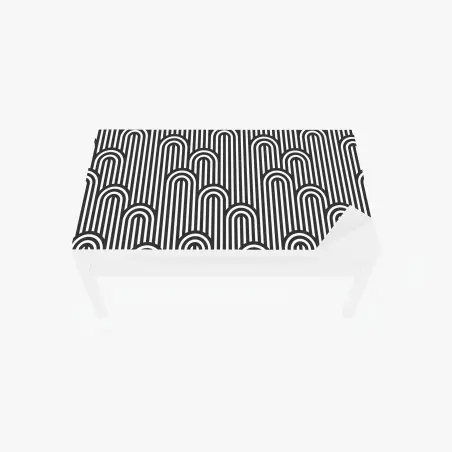Table & desk veneer black and white geometric stripe pattern • Wallissimo®