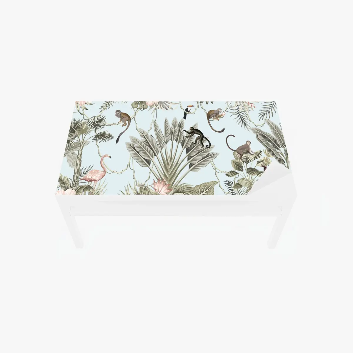 Table & desk veneer pastel jungle animals pattern • Wallissimo® Table & desk veneer pastel jungle animals pattern • Wallissimo®