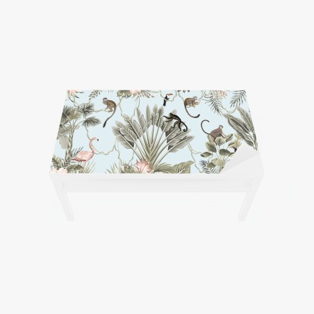 Table & desk veneer pastel jungle animals pattern • Wallissimo®
