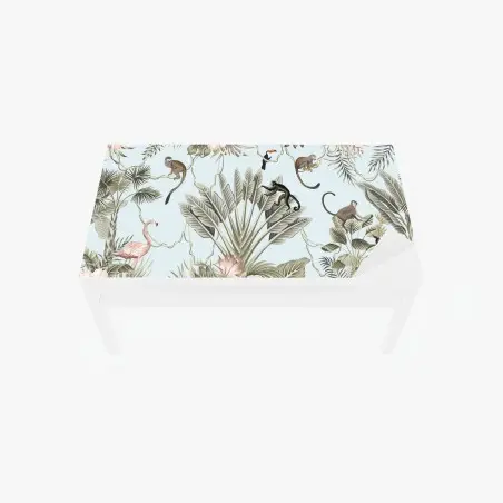 Table & desk veneer pastel jungle animals pattern • Wallissimo®