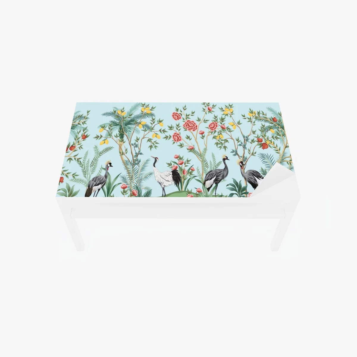 Table & desk veneer elegant crane garden botanical artwork ⁕ Wallissimo® Table & desk veneer elegant crane garden botanical artwork ⁕ Wallissimo®