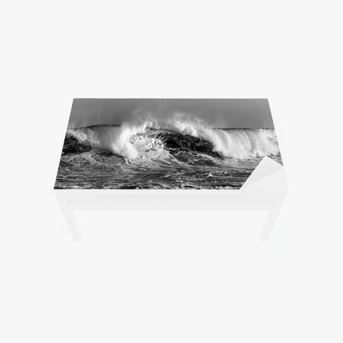 Table & desk veneer dramatic monochrome ocean wave • Wallissimo® Table & desk veneer dramatic monochrome ocean wave • Wallissimo®
