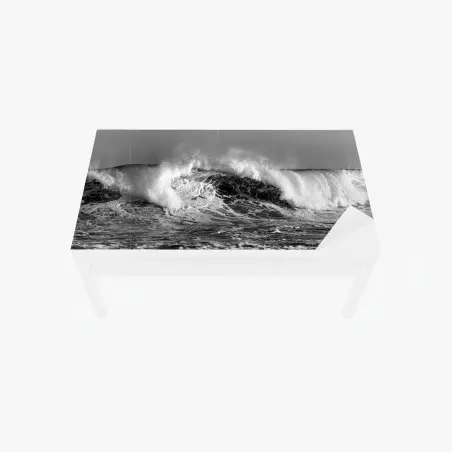 Table & desk veneer dramatic monochrome ocean wave • Wallissimo®