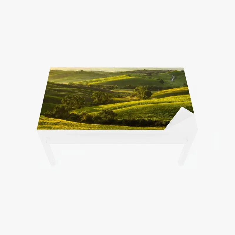 Table & desk veneer sunlit rolling green hills