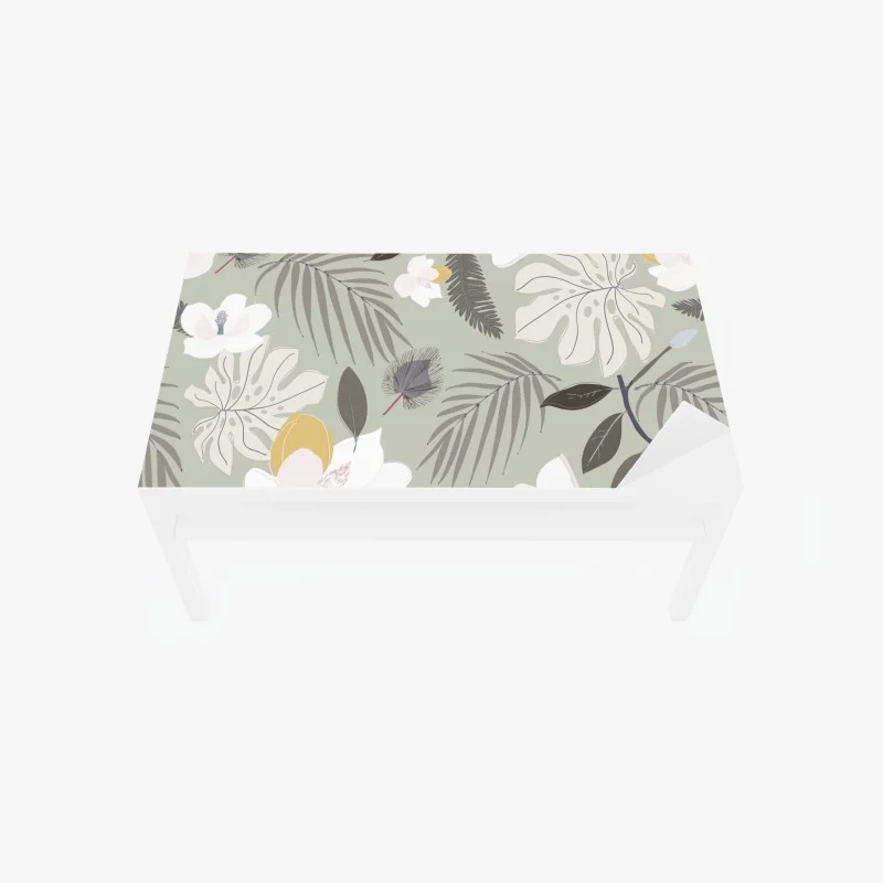 Table & desk veneer soft pastel botanical pattern
