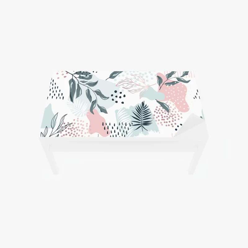 Table & desk veneer pastel botanical abstract pattern