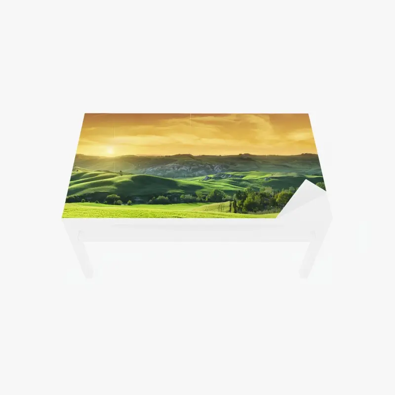 Table & desk veneer Tuscan rolling hills at sunset