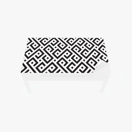 Table & desk veneer timeless black and white geometric pattern • Wallissimo®