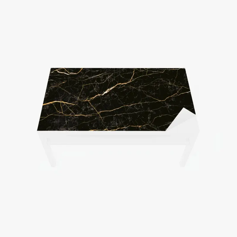Table & desk veneer black marble with gold veins