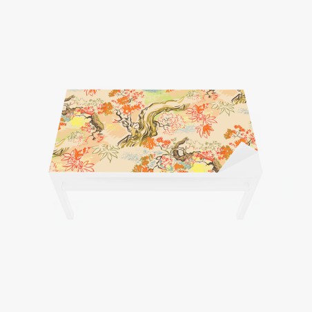 Table & desk veneer serene oriental tree and leaf pattern • Wallissimo®