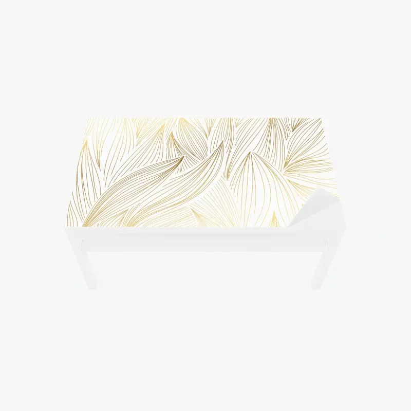 Table & desk veneer golden leaf line art