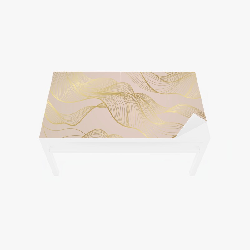 Table & desk veneer golden waves abstract pattern