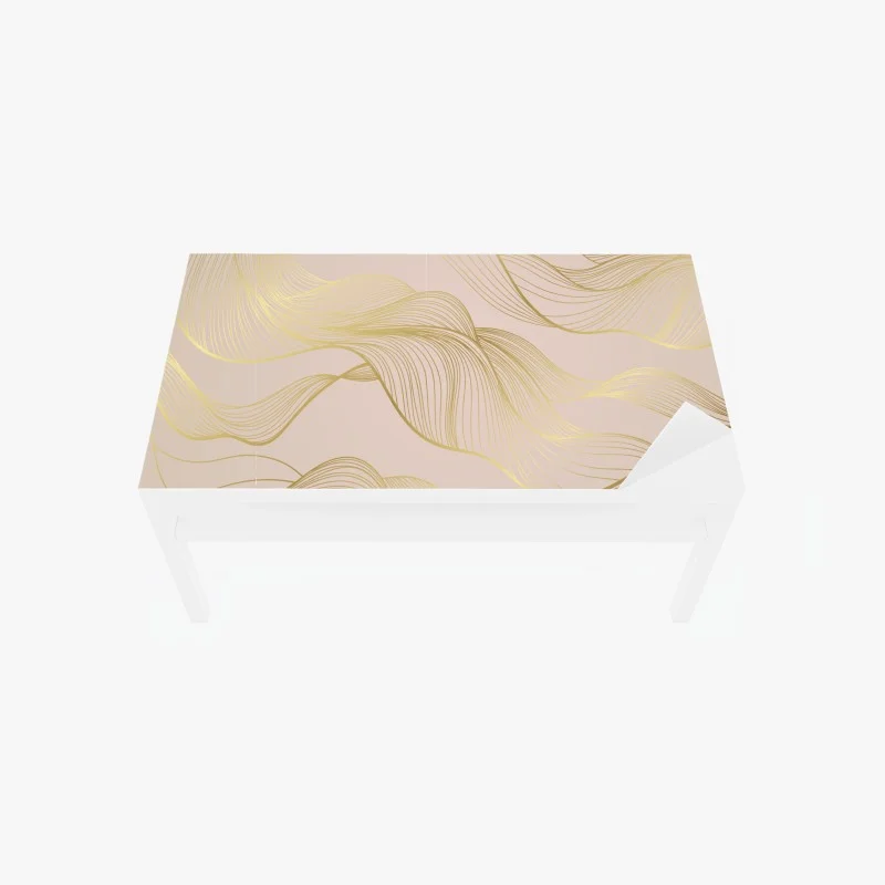 Table & desk veneer golden waves abstract pattern