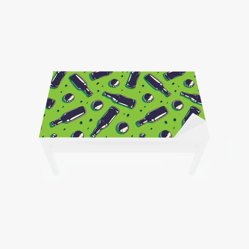 Table & desk veneer green beer bottle pop art print