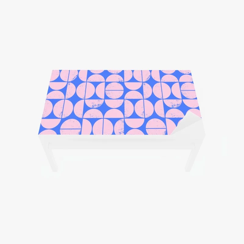 Table & desk veneer pastel geometric circle pattern