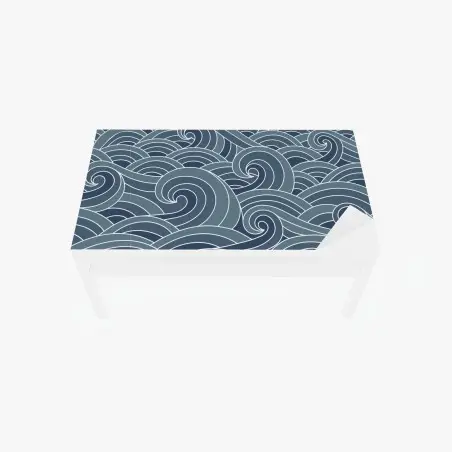 Table & desk veneer stylized ocean wave pattern • Wallissimo®