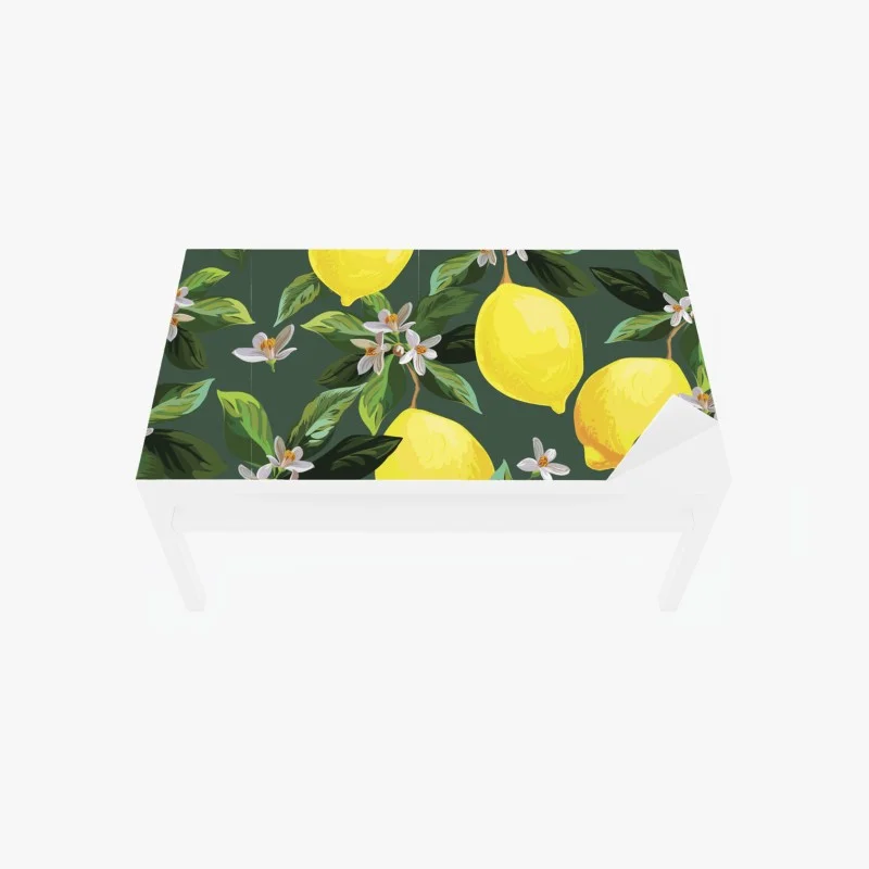 Table & desk veneer lemon blossom botanical print