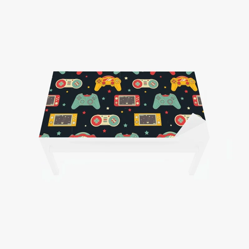 Table & desk veneer retro game controller pattern