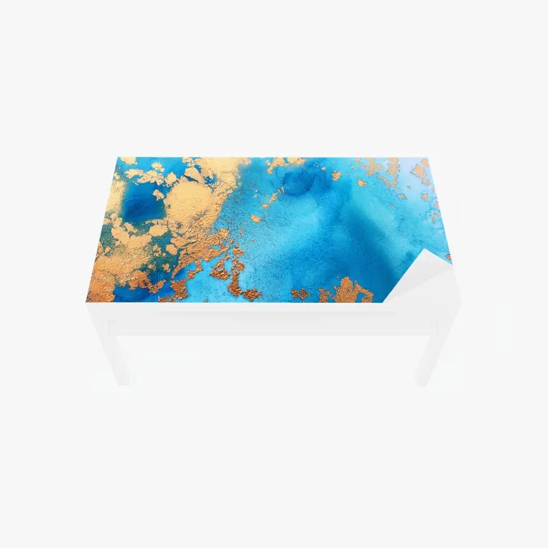Table & desk veneer blue and gold abstract ocean texture ⁕ Wallissimo® Table & desk veneer blue and gold abstract ocean texture ⁕ Wallissimo®