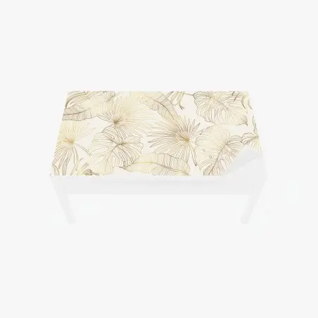 Table & desk veneer golden tropical leaves pattern • Wallissimo®