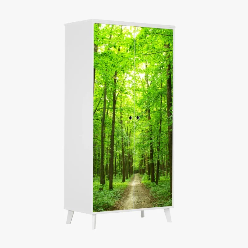 Wardrobe sticker tranquil forest pathway