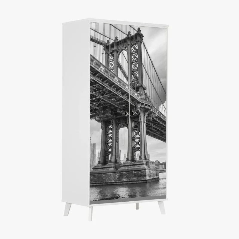 Wardrobe sticker Manhattan bridge perspective over New York skyline