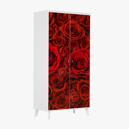 Wardrobe sticker lush red rose collage • Wallissimo®
