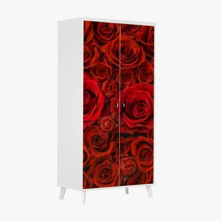Wardrobe sticker lush red rose collage • Wallissimo®