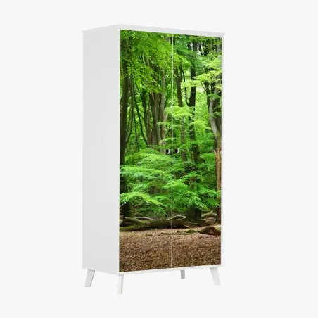 Wardrobe sticker serene green forest canopy • Wallissimo®