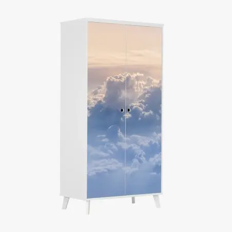 Wardrobe sticker gentle clouds above blue sky • Wallissimo®