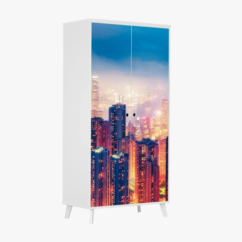 Wardrobe sticker Hong Kong night skyline from Victoria Peak